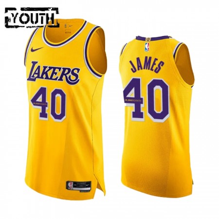 Barn Los Angeles Lakers Tröja Lebron James 40k Points Nike Icon Edition Gul Swingman